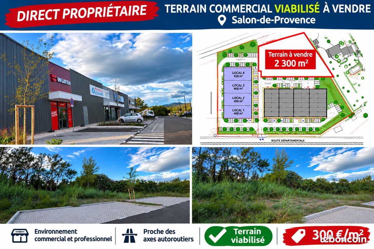 Terrain 2300 m² · à Salon-de-Provence · 690 000 €