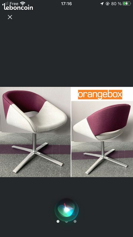 2 Jolie paire de fauteuils Design Steelcase Bicolore, orange et gris ou violet (image 6)