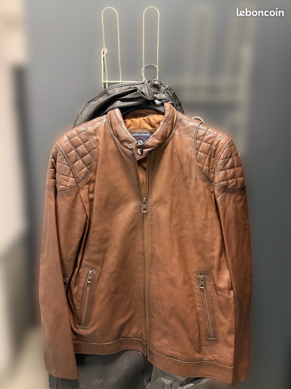 Veste en cuir marron (image 1)