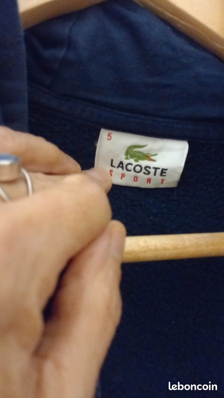 Sweat-shirt Lacoste Homme Taille L Excellent état portée deux fois seulement capuche bleue marine (image 6)