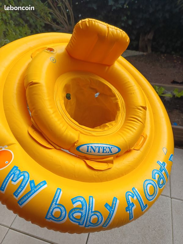 Flotteur Non Gonflable pour Bébé avec Auvent de Flotteur à Queue, Anneau de Nage Allongé pour Nourrisson, Entraîneur de Natation pour Piscine pour Bébé de 3 à 24 Mois