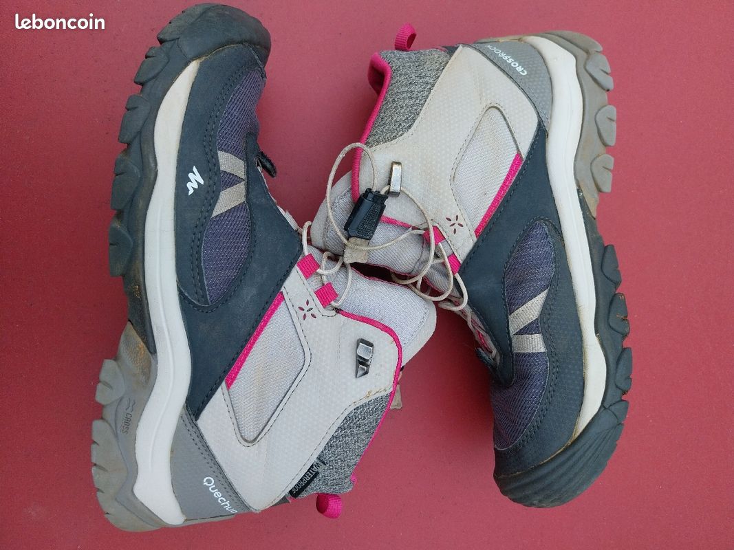 Chaussures randonnées taille 36 rose et grise decathlon (image 2)
