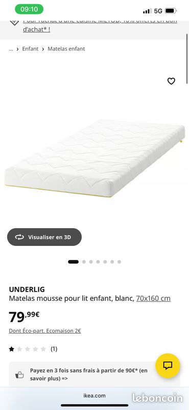 Lit + matelas IKEA - KRITTER (image 5)