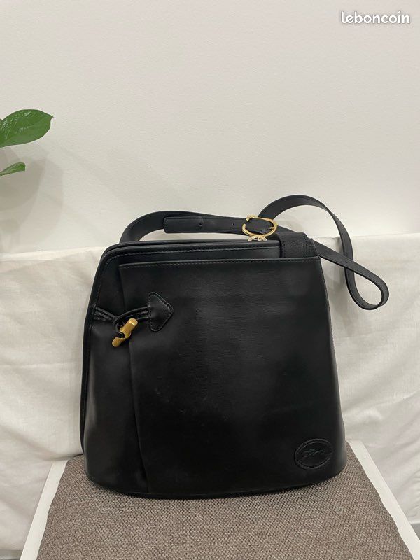 Sac cuir noir Longchamp roseau vintage Accessoires Bagagerie