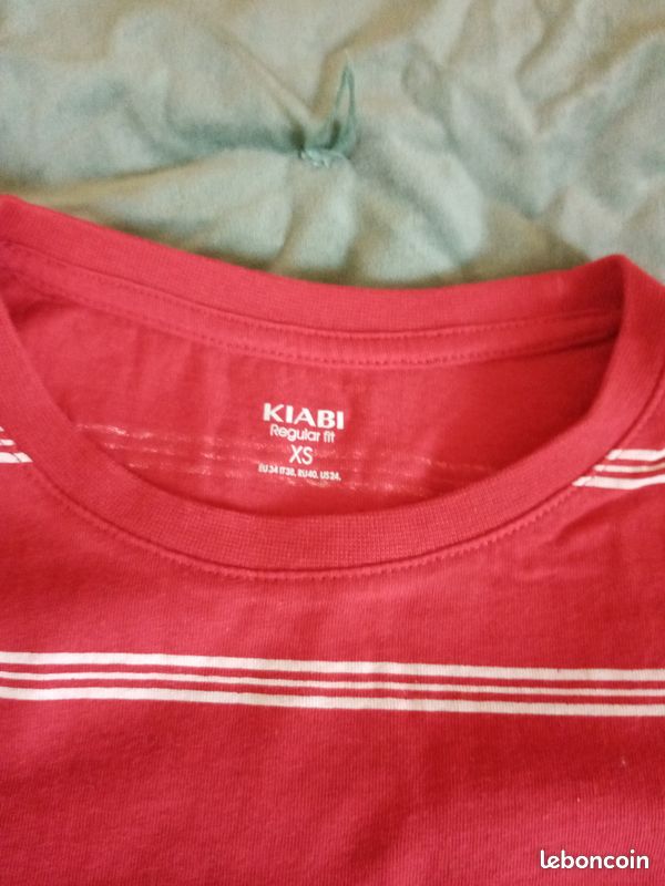 T shirt MC rouge blanc garçon 14 ans xs kiabi (image 2)