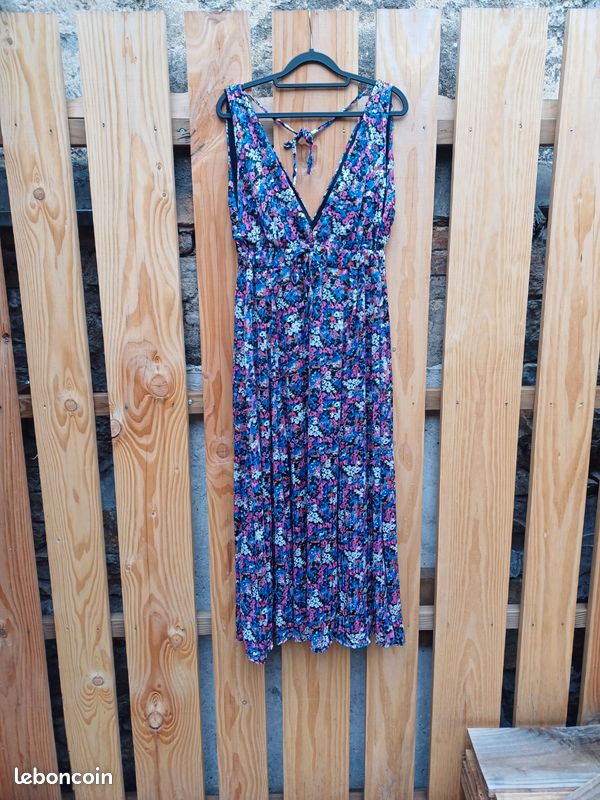 Robe femme Mode Eté Sans Manches Rose Crâne Imprimé O-Cou Longueur
