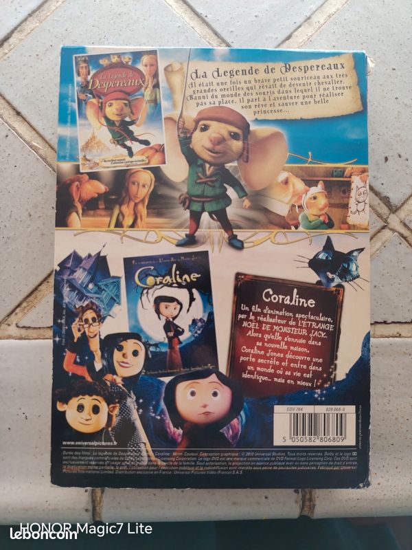 Coffret DVD Coraline et La legende de Despereaux (image 3)