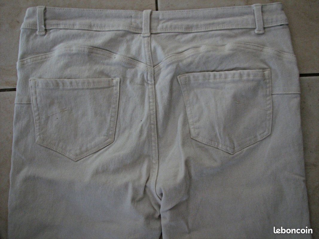 Pantalon femme blanc taille 44 "Tex" (image 4)
