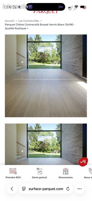 Parquet AUBRAC CHENE BROSSE VERNI BLANC (image 2)