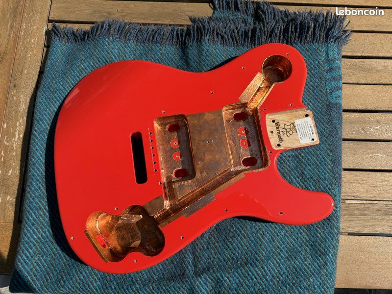 Corps Telecaster Deluxe Warmoth Custom – Frêne 1 pièce (Swamp Ash) - Fiesta Red (image 1)