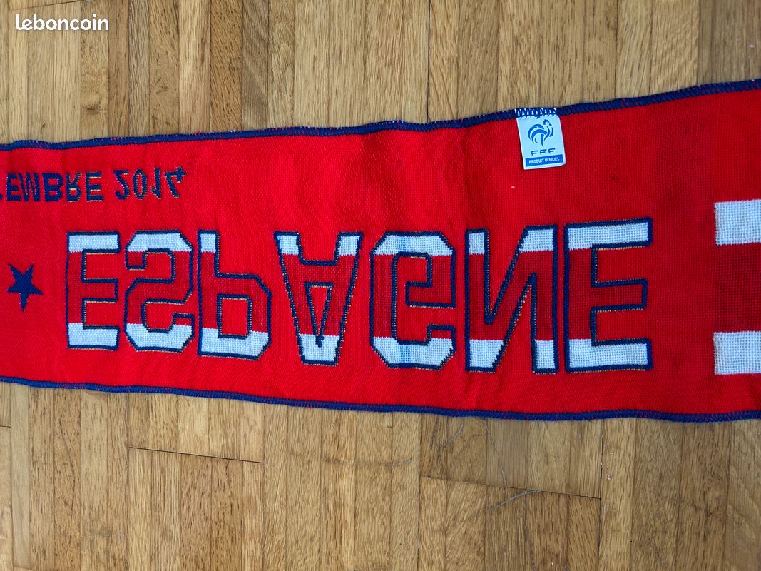 Écharpe De Supporter France – Bleue, 150 Cm, 100% Polyester, Avec écussons Tricolores Et Franges Blanches