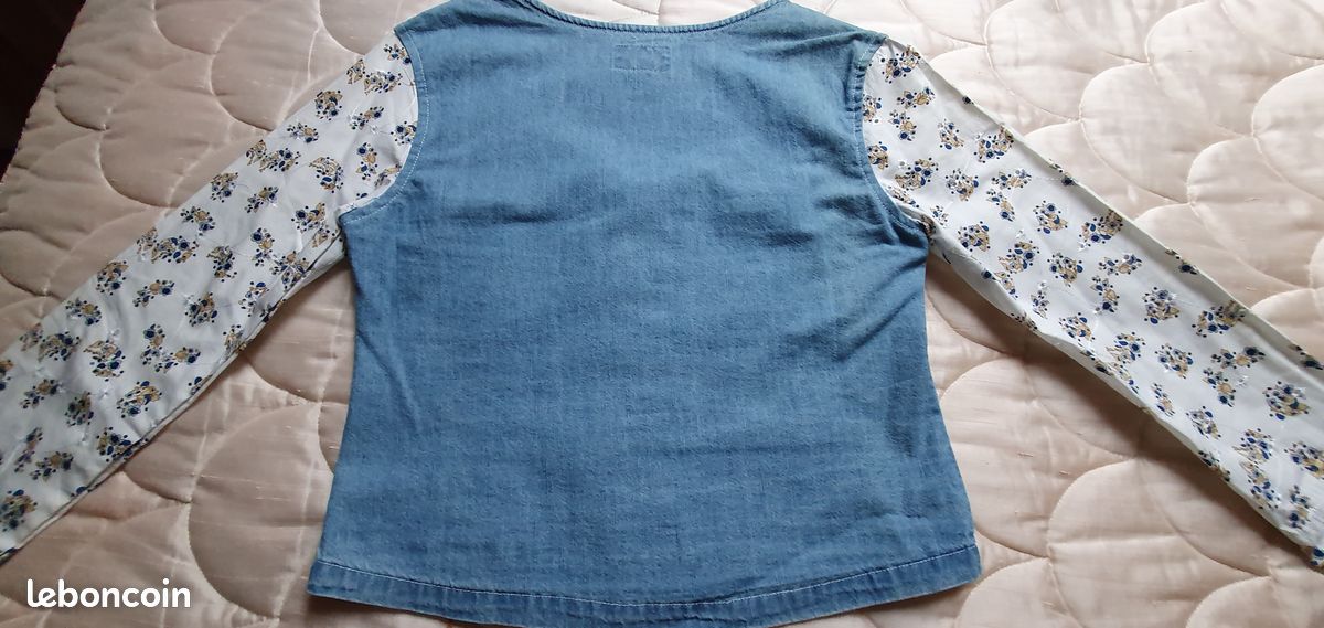 VESTE OU CHEMISE JEAN BI MATIERE ET LACAGE CUIR MARQUE GIANI PEROTI (années 70) Country ? (image 3)