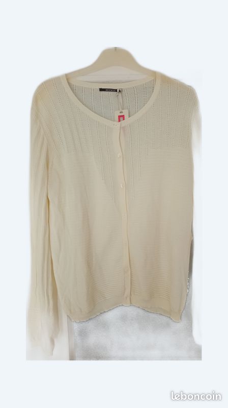 Gilet KOOKAI neuf blanc cassé (image 1)