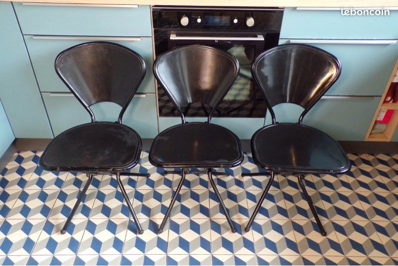 3 CHAISE PLIANTE IKEA SEBASTIEN-80-DESIGN-MéTAL & PLASTIQUE