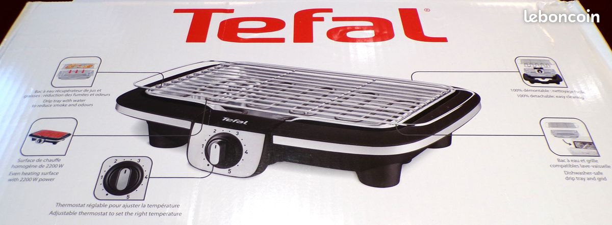 Tefal YY3818FB Easy Grill 2en1 Barbecue électrique de table, Plaque