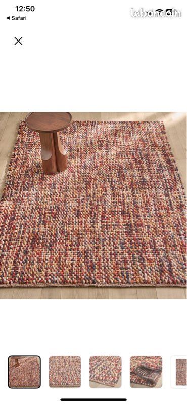 Tapis tissé à la main en laine naturelle sable 200x250 Alm-glück | Maisons du Monde