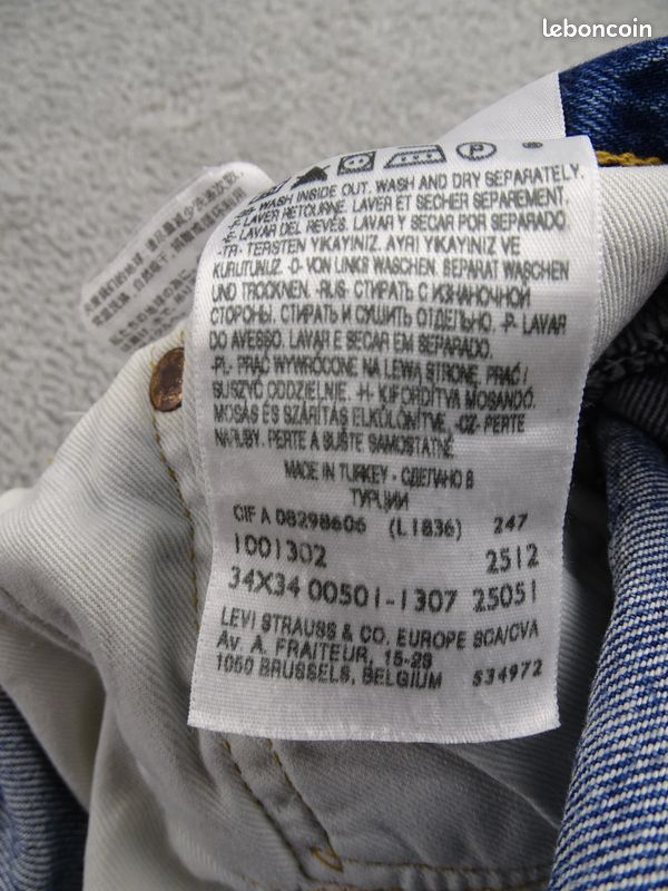 Jean Levi's 501 W32 L32 Vintage Bleu Brut / Straight Fit / Levi Strauss (image 10)