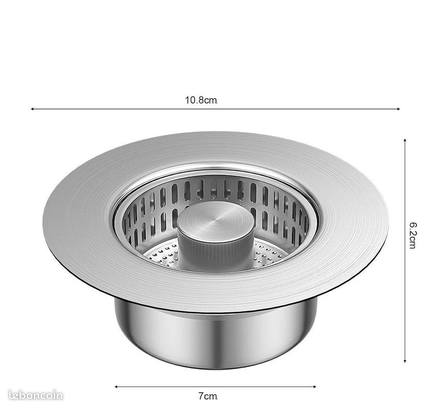Bouchon Evier Bouchon Vidange 3 En 1 évier Cuisine - Filtre Acier Inoxydable Pop-up Argenté Filtre Vidange évier