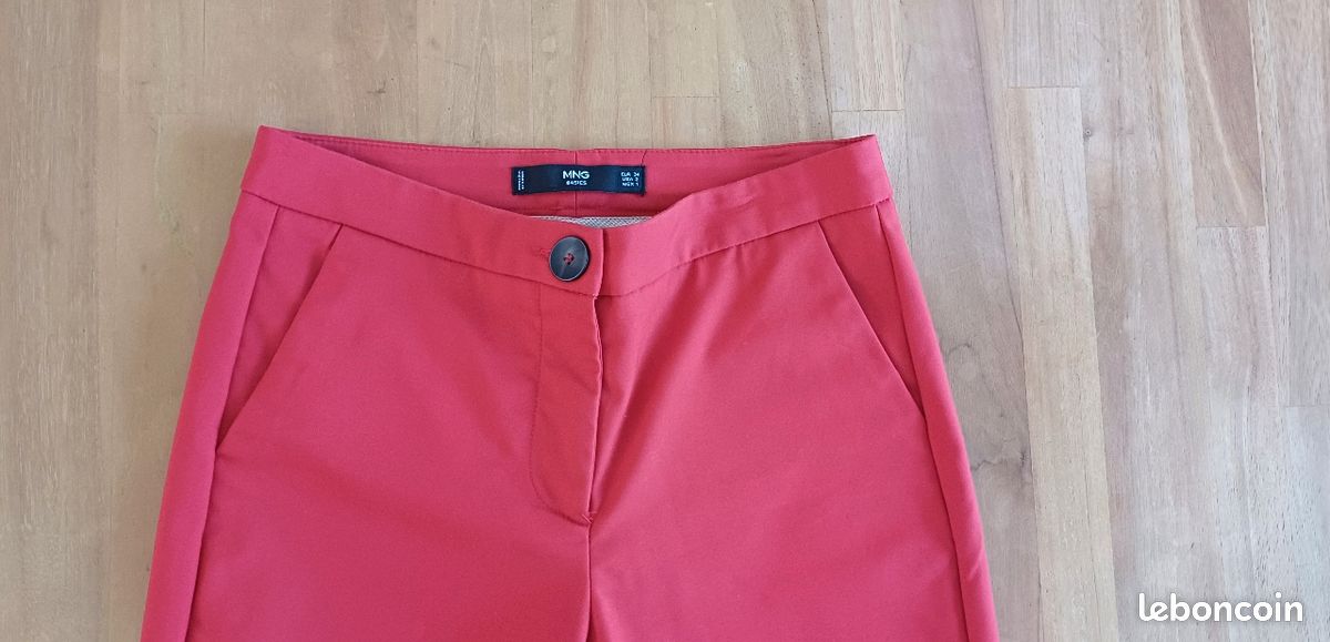 Pantalon femme chino rouge Mango 34 (image 3)