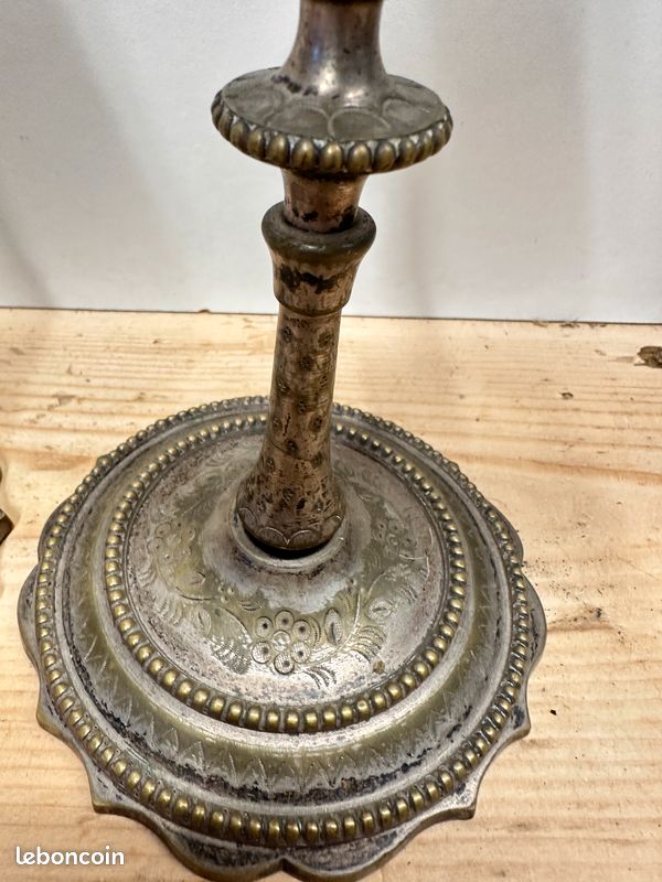 Paire de bougeoirs vintage en métal argenté par GAB Sweden