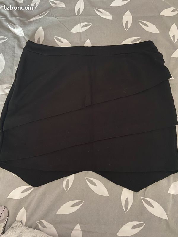 Jupe Asymétrique Promod - Taille 38, Couleur Noire, Polyester, Neuf Avec étiquettes