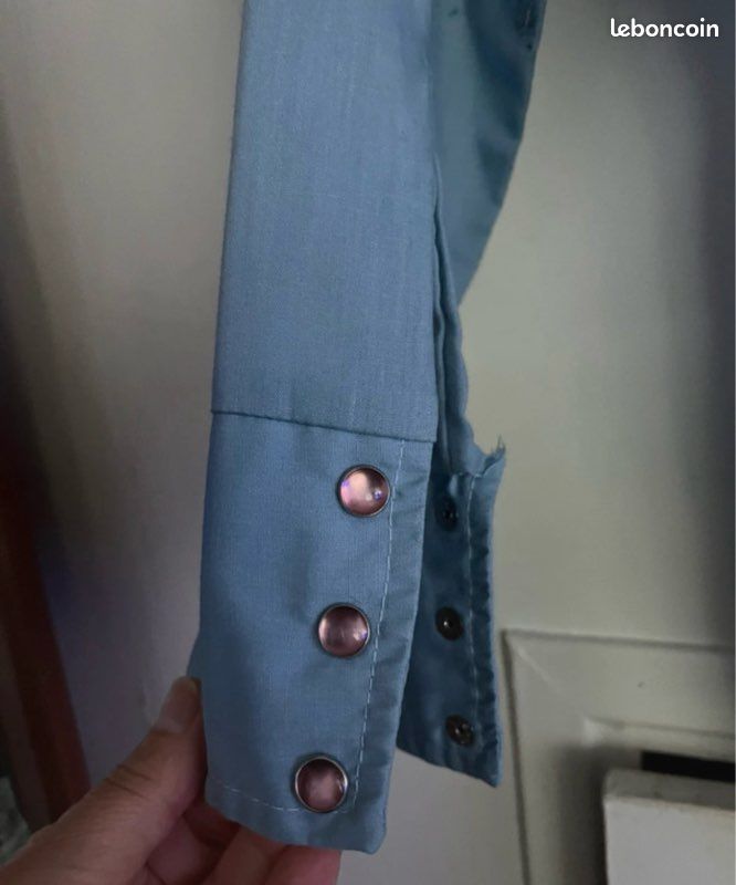 Chemise Manche Longue Femme Boutons a Floral Blouse - bleu NYSTORE Bleu