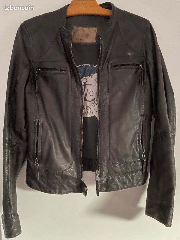 Veste cuir marron femme (image 1)