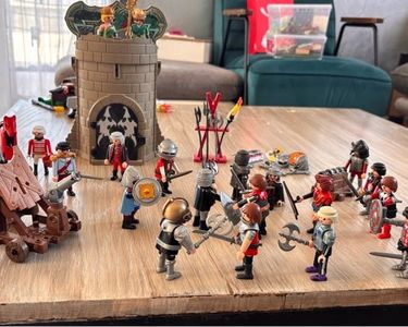 Carton Usine Playmobil 2005 - 10x 4646 Chevalier Noir - Neuf Scellé