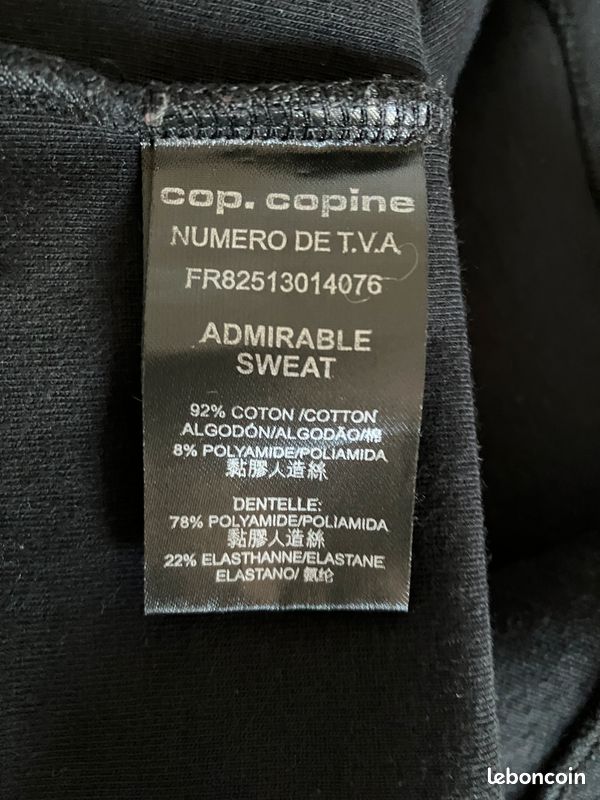 Pull Femme COP Copine - Marque Frette - Taille L - Noir - Occasion Très Bon état