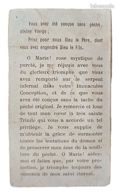 Image Pieuse Vierge Marie Immaculée – Abbaye De Maredret 1937 Dorée