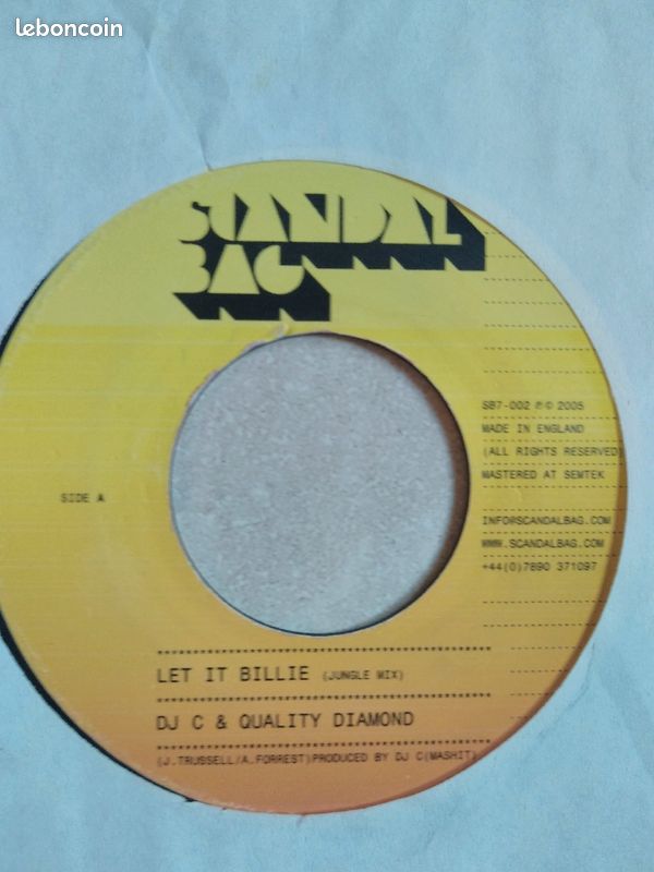 Vinyle 45 tours dancehall/jungle DJ c & quality diamond - let it Billie (image 1)