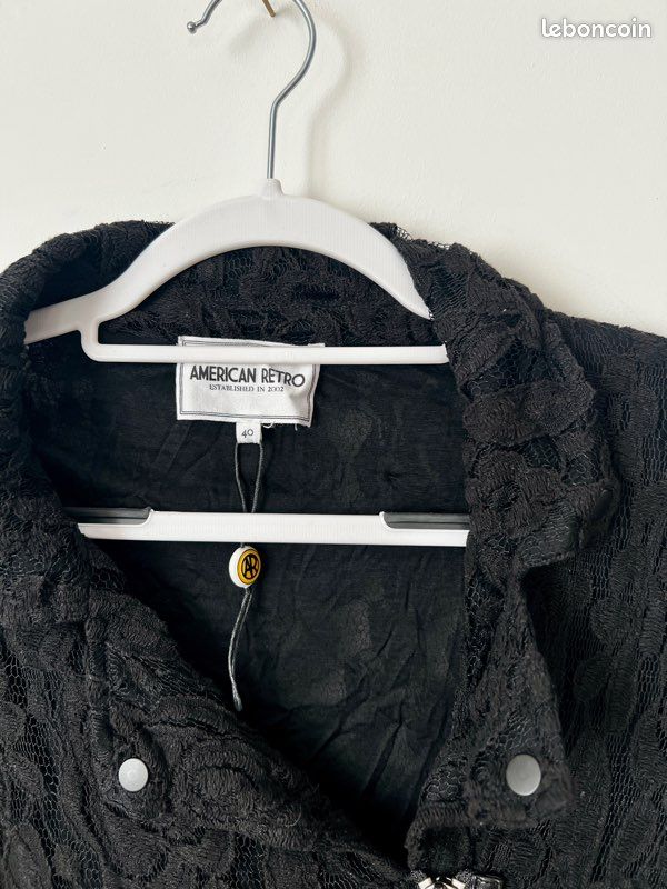 Veste perfecto femme American Retro taille 40 dentelle (image 3)