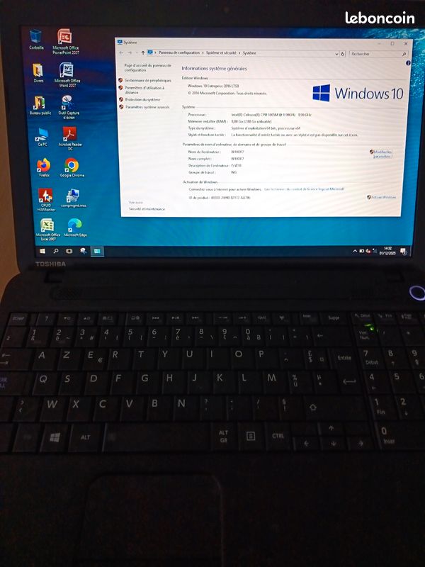 Portable Toshiba C50 8Go ssd 256Go (image 2)