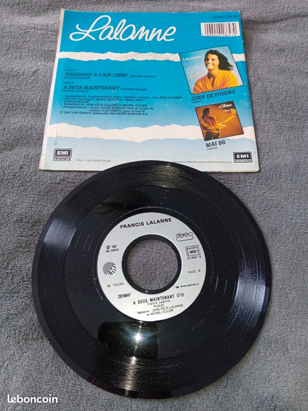 Disque vinyle 45tr lalanne toujours à l air libre (image 2)