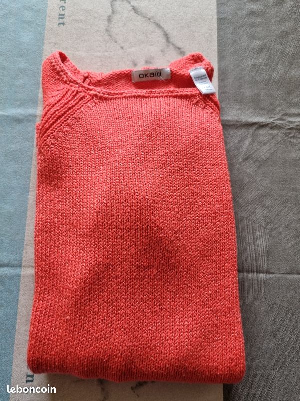 Pull rose fushia 14 ans Okaidi en bon état (image 3)