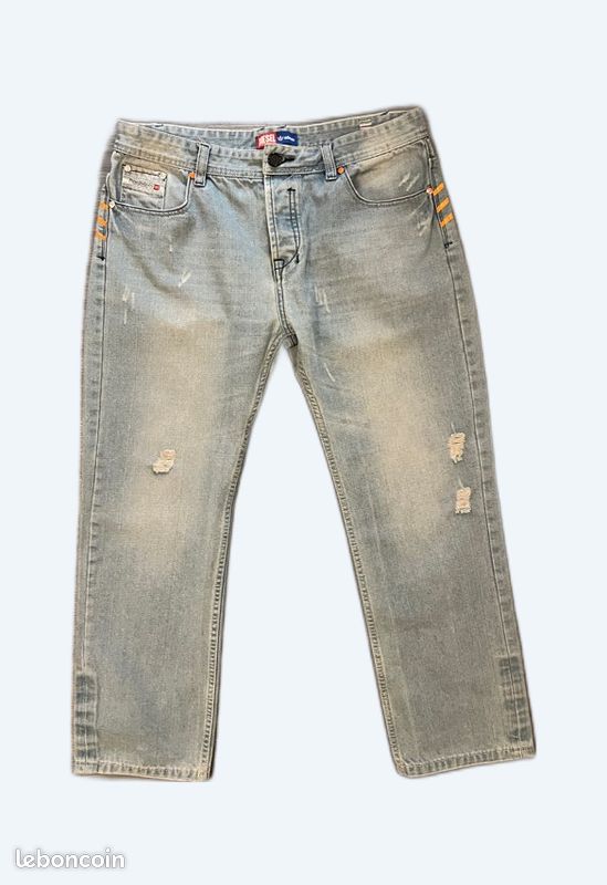 Jeans Diesel Homme Taille W38 L30 - Bleu - Coupe Straight - Occasion Parfait État