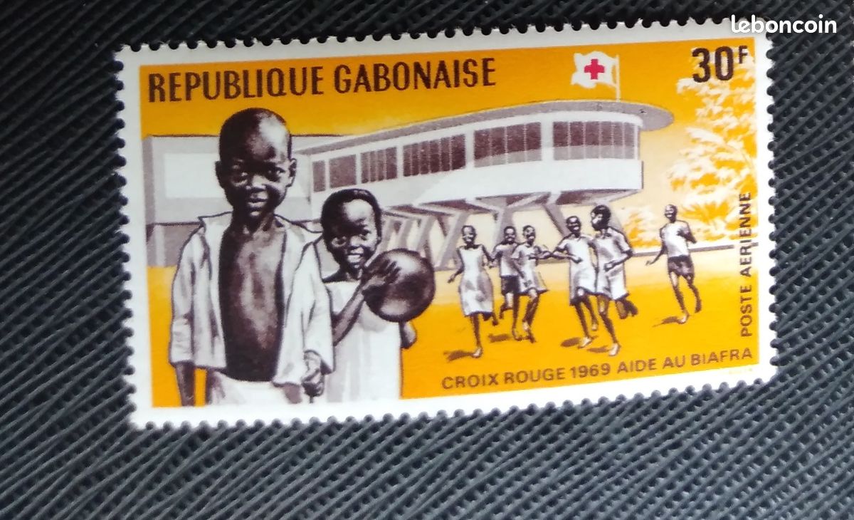 Timbre Gabon Yt Pa 91 Aide De La Croix-Rouge Pour Le Biafra 1969 ( 160506 ) (image 1)