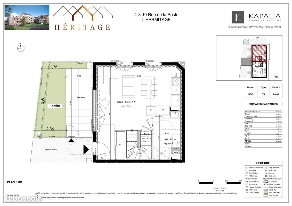 Maison 4 pièces 80 m² · à L'Hermitage · 80 m² · 1 004 €/mois