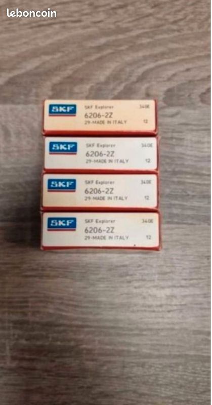 SKF : lot de 4 Roulements a billes 6206-2Z (neuf) (image 1)