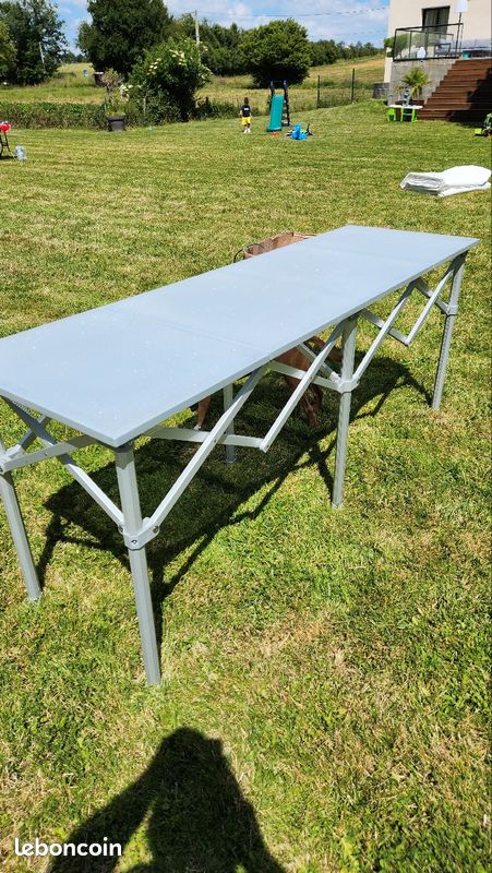 Table pliable de camping modulable en hauteur (image 1)