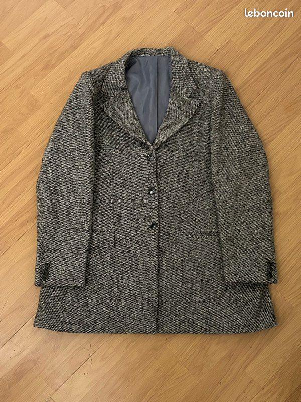 Ensemble tailleur pantalon vintage chic en laine mélangée gris (image 1)