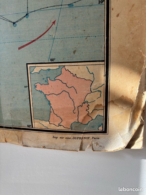 Carte Scolaire Ancienne Afrique Politique – Format 69 X 60 Cm, Neuf, Fabriqué En France
