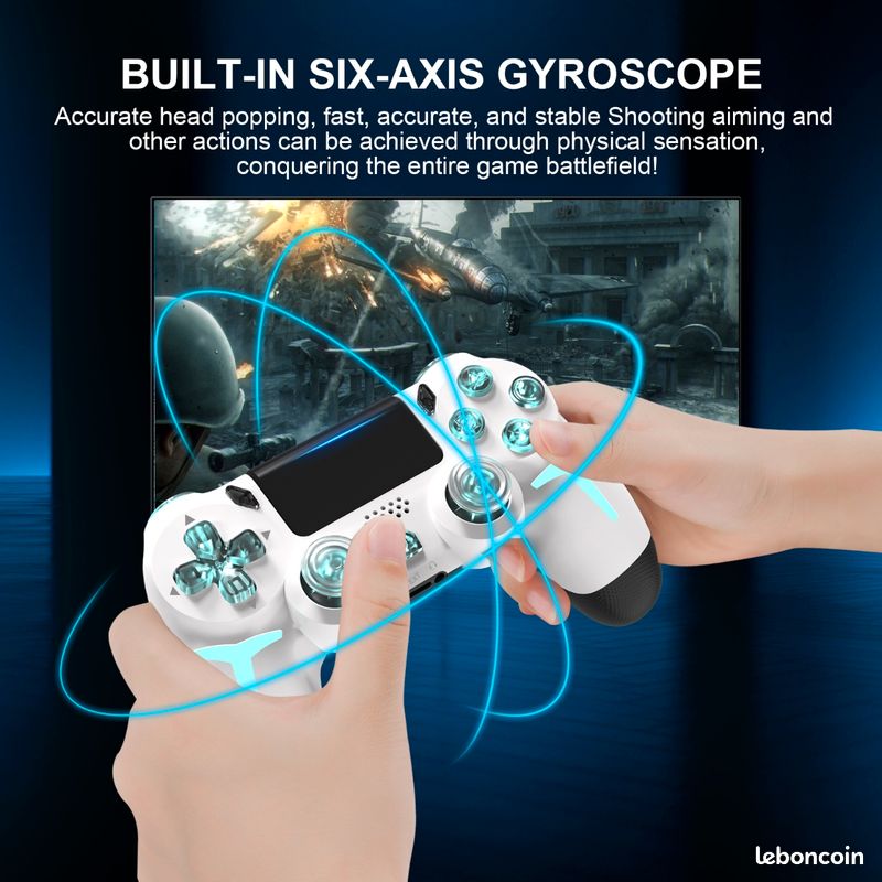 Manette Sans Fil Bluetooth 6 Axes Avec Gyroscope Et Vibration - PC, Android, TV Box, PS3/PS4