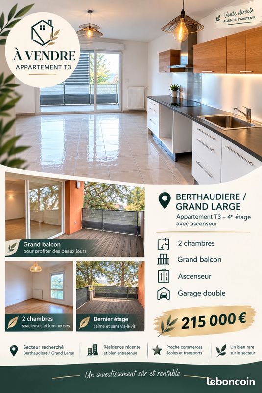 Appartement 3 pièces 58 m² · à Décines-Charpieu · 58 m² · 215 000 €