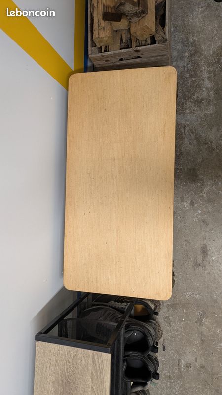 Table basse bois vintage doré (image 3)