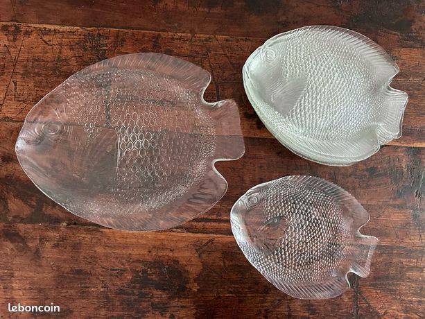 1. De 3. Plat de Poison Service Assiette Verre Arcoroc France 1970er Années O999