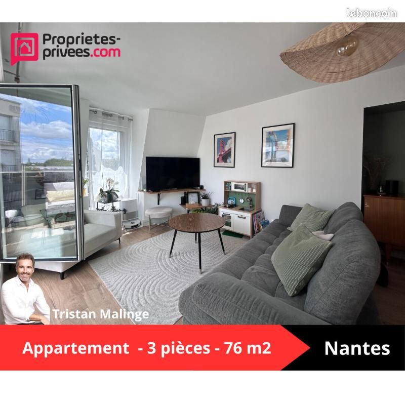 Appartement 3 pièces 76 m² · à Nantes · 76 m² · 353 600 €