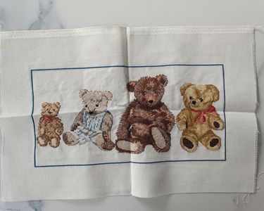 Kit de point de croix ours en peluche avec des ballons d'amour, cadeau de Saint-Valentin, motif coeur rouge au point de x, kit de création manuelle pour adultes - France Kit de point de croix ours en peluche avec des ballons d'amour, cadeau de Saint-Valentin, motif coeur rouge au point de x, kit de création manuelle pour adultes - France