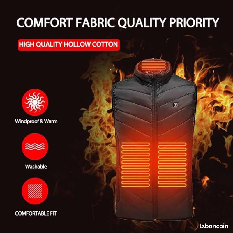 (NEUF) Gilet Chauffant Homme Femme Veste Chauffante Électrique (image 2)
