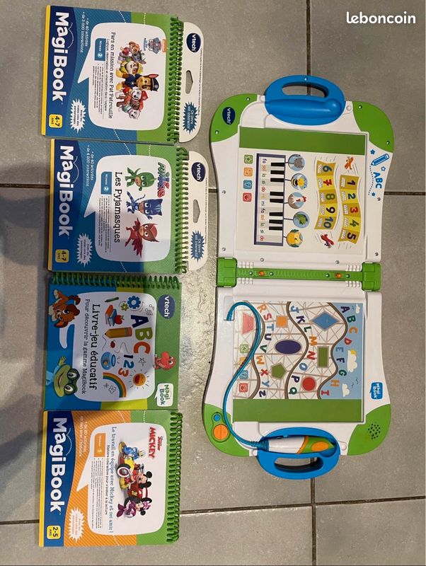 VTech MagiBook Starter Pack Vert – Livre Interactif éducatif Enfant 2-7 Ans – Version Française – Stylet Inclus